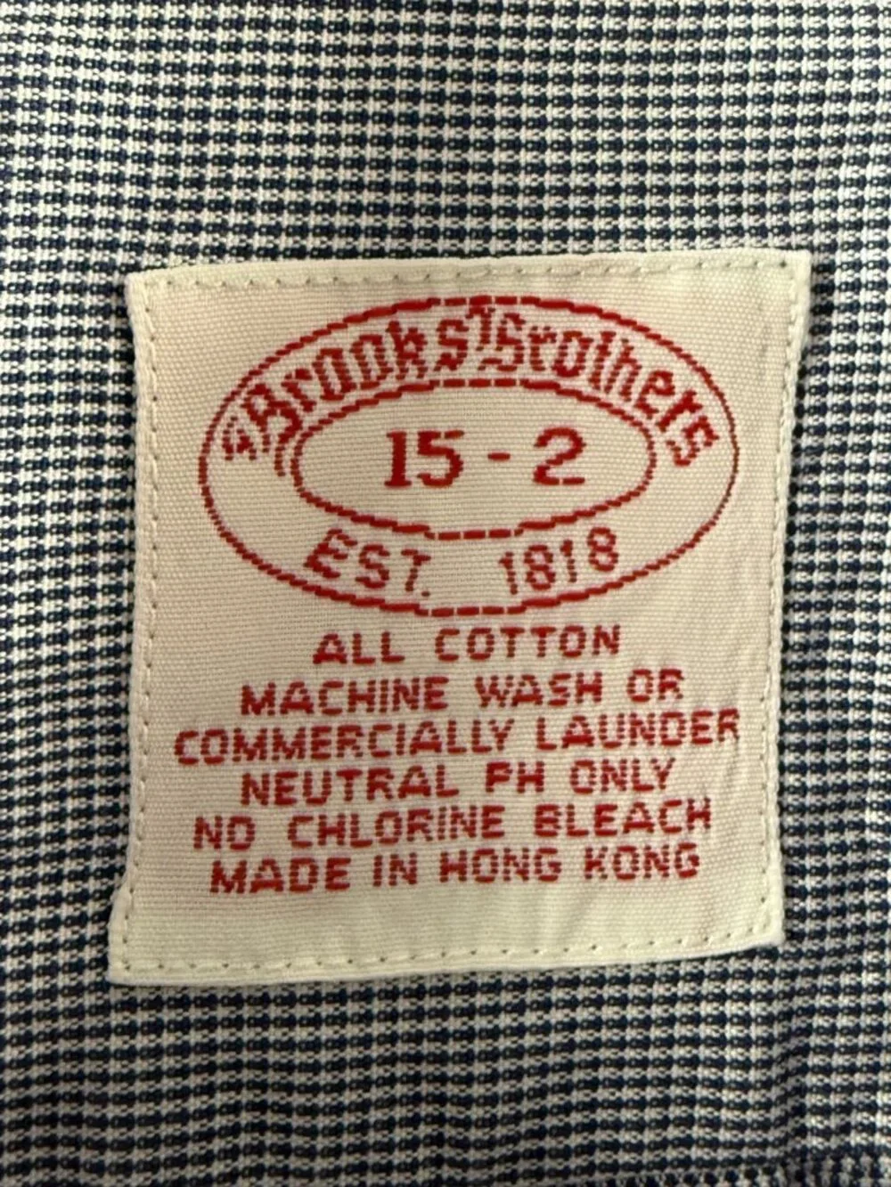 Brooks Brothers Blue 15 Cotton Check Button-Down Short Sleeve Shirt Men Office